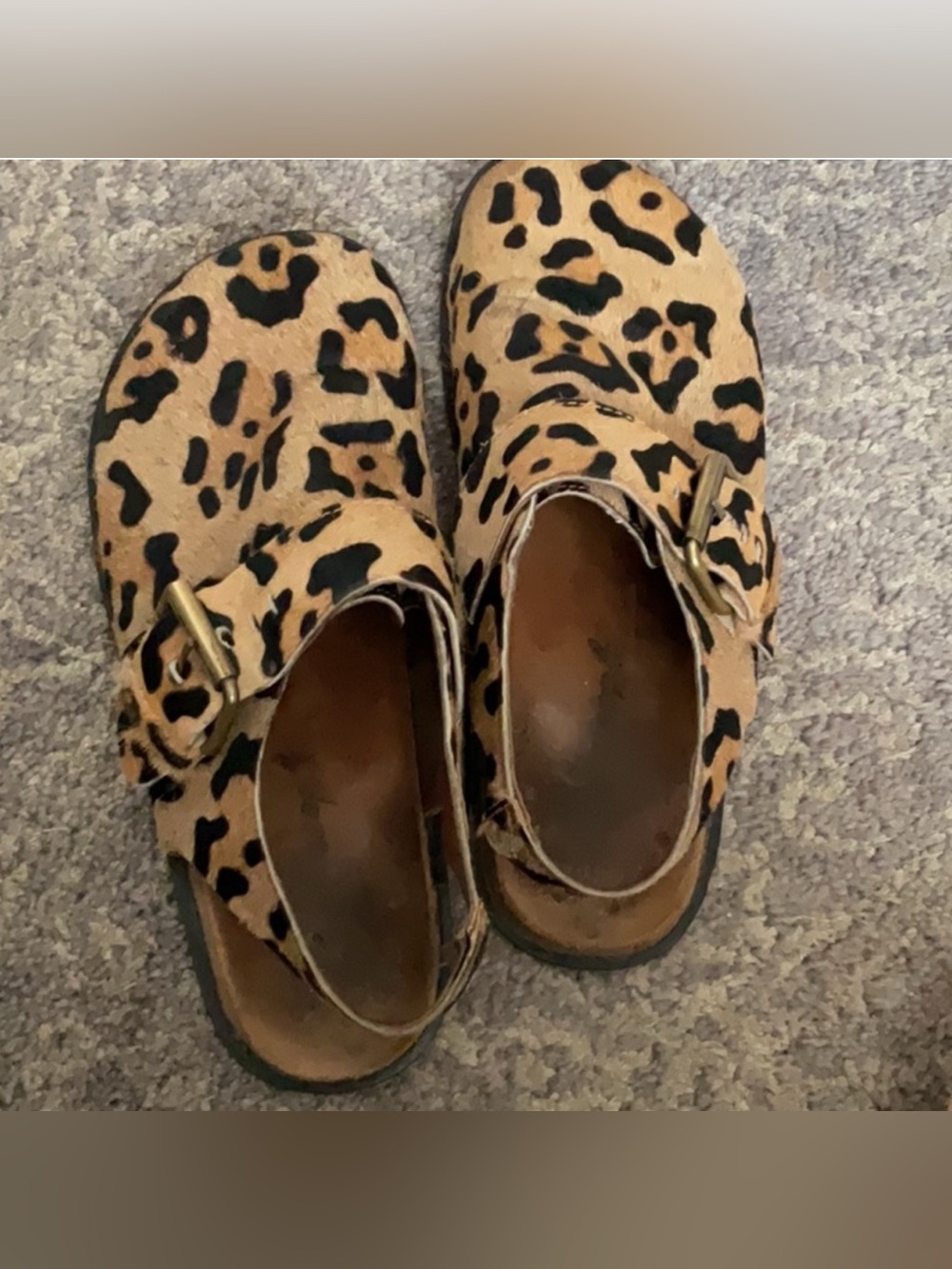 Free People Leopard Print Slingback Mules in Tan and Black - Picture 8 of 11